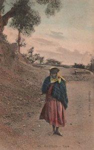 Vintage Postcard 1910s Old Woman Kabylie Type People Berber Ethnic Group Algeria