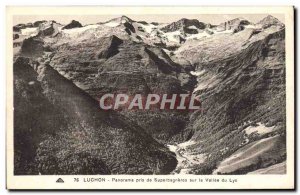 Old Postcard Panorama Taken Luchon Superbagneres On the Lys Valley