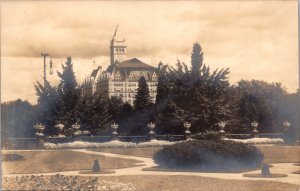 Real Photo PC Agricultural Grounds European Style Castle Building Clock Tower