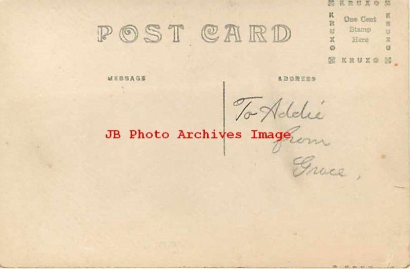 Depot, Iowa, Ackley, RPPC, Illinois Central Railroad Station, Train