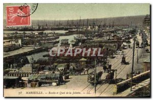 Old Postcard Marseille Basin and Quai de la Joliette