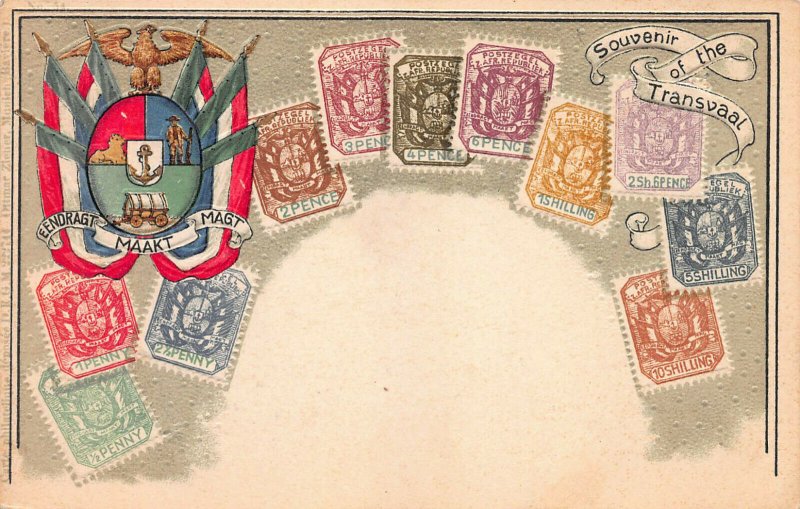 Transvaal Stamps on Early Embossed Postcard, Unused, Published by Ottmar Zieher