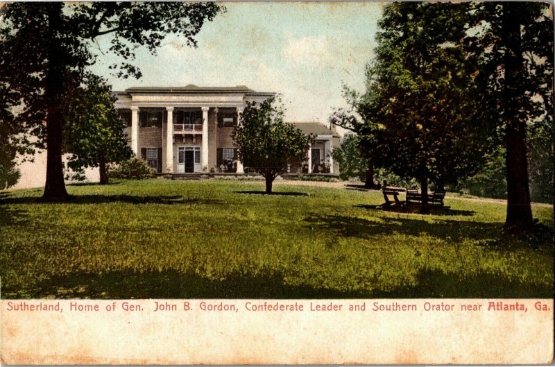 Sutherland, Home of General John B. Sherman Atlanta GA Vintage Postcard