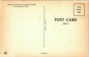 Cedar County Court House Postcard Old Car Truck Koppel VTG UNP Vintage Unused 