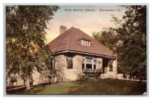 Mark Skinner Library Manchester Vermont VT Hand Colored Albertype Postcard W17