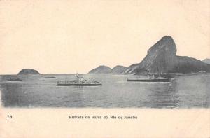 Rio de Janeiro Brazil Entrada da Barra Scenic View Antique Postcard J55490