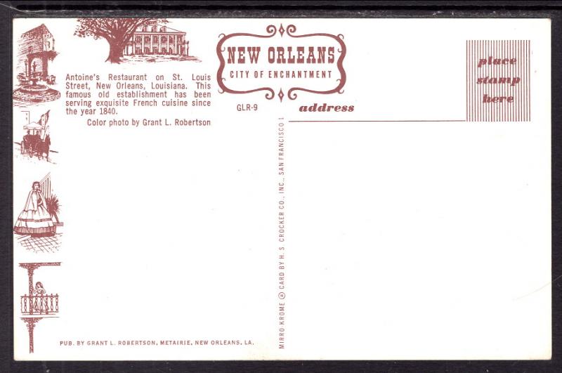 Antonies Restaurant,New Orleans,LA BIN
