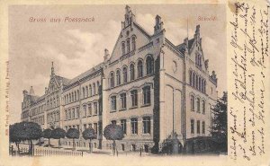 Schule School Pößneck Gruss Aus Poessneck Germany 1900 postcard