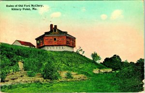 Old Block House Fort McClary Ruins Kittery Point Maine ME UNP 1913 DB Postcard