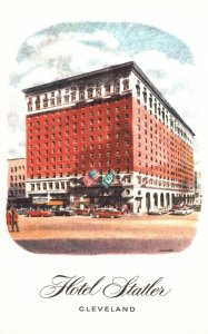 Vintage Postcard Hotel Statler Clubs Stores Office Building Rooms Cleveland Ohio