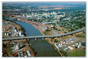 Aerial View Of Pioneer Memorial Bridge Showing Sacramento California CA Postcard 