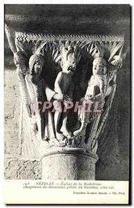 Old Postcard Vezelay Madeleine Church Capital of the second pillar of the Nar...