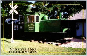 VINTAGE POSTCARD MAD RIVER & NKP RAILROAD MUSEUM AT BELLEVUE OHIO