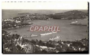 Modern Postcard Villefranche Sur Mer L & # 39Escadre in the Bay and Cap Ferra...