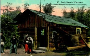 Vtg Postcard c 1908 Early Days of Wisconsin Scenes Along Country Roads EA Bishop