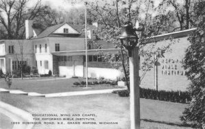 Grand Rapids, MI Michigan  REFORMED BIBLE INSTITUTE School & Chapel B&W Postcard