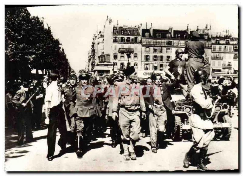 Postcard Modern Army A group of German prisoners Paris FFI