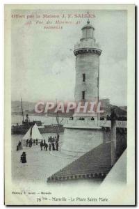 Old Postcard Lighthouse St. Mary Marseille