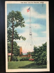 Vintage Postcard 1944 Old Glory Fort, Sheridan Illinois (IL)