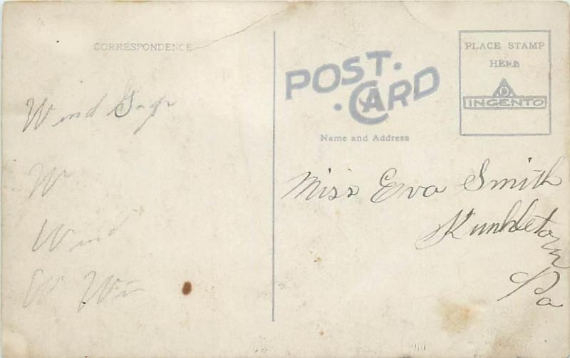 RPPC WIND GAP,  PA Pennsylvania     Cyanotype view FLOOD    c1910s   Postcard