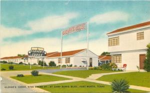 1940s Fort Worth Texas Glover's Lodge roadside Thomas postcard 7893