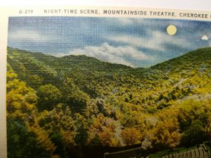 C 1944 Mountainside Theater Cherokee Indian Reservation NC Linen Unposted Unused