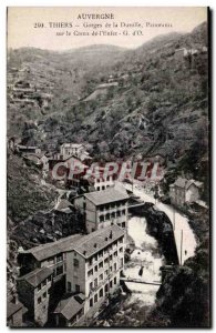 Old Postcard Auvergne Thiers Gorges Duroile Panorama on Hell Hollow I
