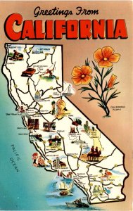 California, San Francisco, Yosemite, Sequoia, Santa Cruz, Monterey, Pac postcard