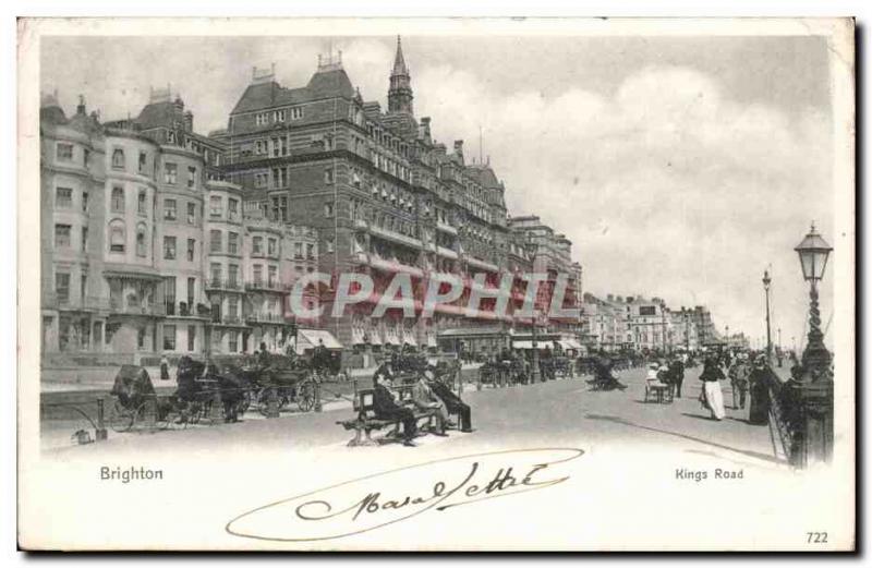 UK Brighton Old Postcard Kings Road