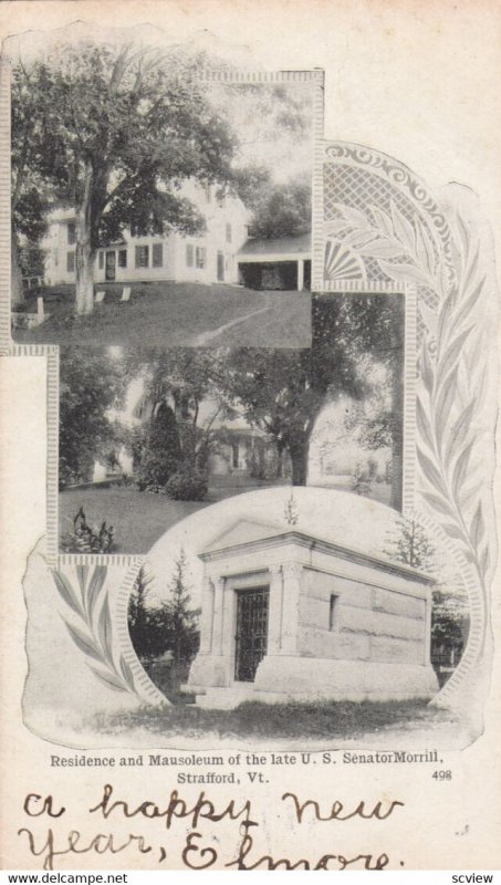 STRAFFORD, Vermont , 1907 ; Mausoleum & house of U.S. Senator Morrill