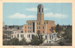 REGINA, Saskatchewan Canada    FEDERAL BUILDING     c1930's Postcard