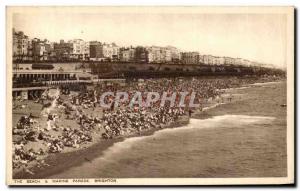 Old Postcard The Beach Marine Parade Brighton