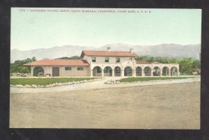 SANTA BARBARA CALIFORNIA RAILROAD DEPOT TRAIN STATION VINTAGE POSTCARD