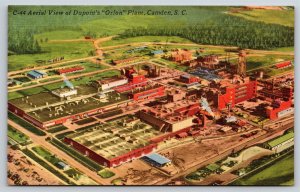 Camden South Carolina~Aerial View Of Duponts Orlon Plant~Vintage Linen Postcard