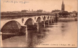 Libourne- Le Pont sur la Dordogne France Postcard PC12