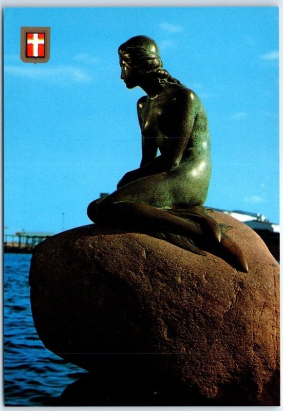 Postcard - Langelinie The little Mermaid - Copenhagen, Denmark