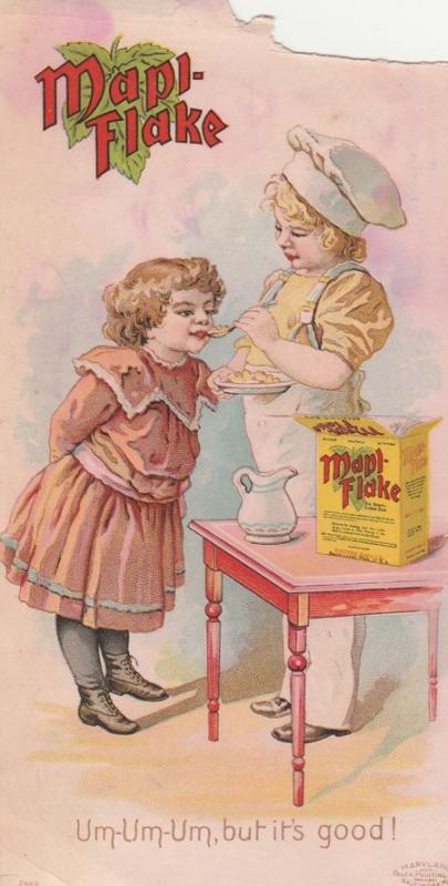 Victorian Trade Card Mapl-Flake Breakfast Food Hygienic Food Co Battle Creek MI