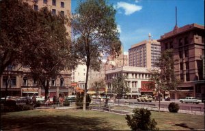 El Paso Texas TX Classic 1950s Cars Pickup Truck Street Scene Vintage Postcard