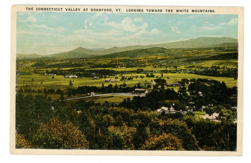 VT - Bradford. Connecticut River Valley looking toward NH's White Mountains