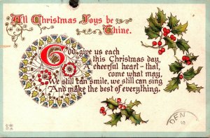 VINTAGE POSTCARD CHRISTMAS GREETINGS MAILED FROM MORROCO INDIANA 1923