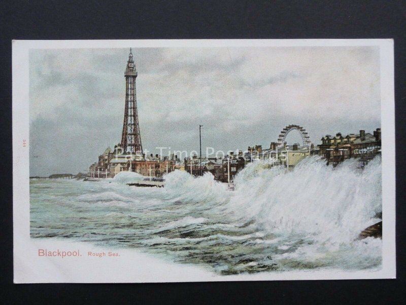 Lancashire BLACKPOOL Rough Sea c1906 Postcard by Pictorial Stationary Co