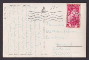 Vintage postcard Merano South Tyrol Italy view church tower castle Alps