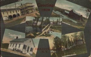 Oakesville NY Multi-View Greeting c1910 Postcard