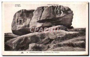 Old Postcard Perros Guirec La Roche des Martyrs