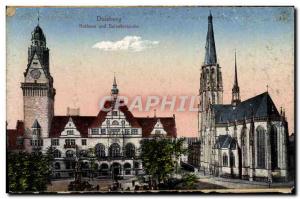 Old Postcard Duisburg Rathaus Und Salvatorkirche