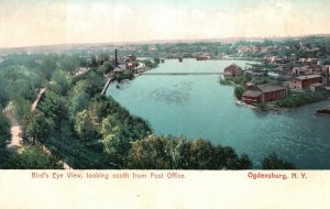 Vintage Postcard 1900's Birds Eye View Looking South Post Office Ogdensburg NY