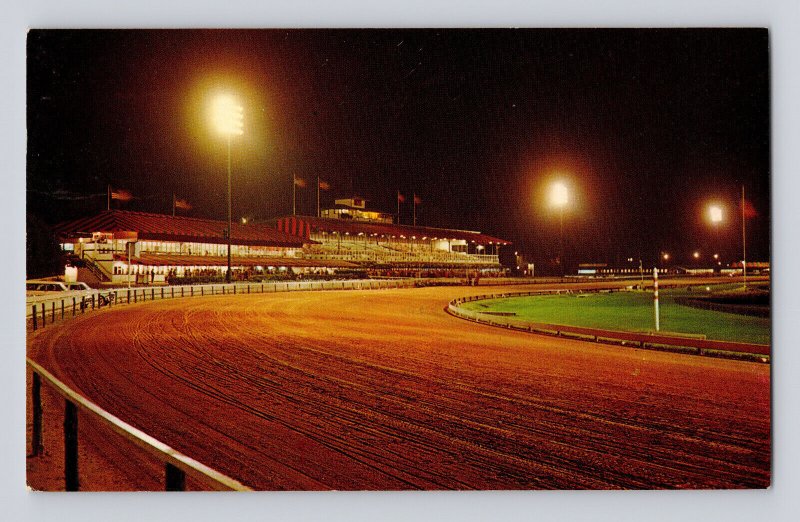 Postcard New York Saratoga NY Raceway Harness Horse Racing 1962 Posted Chrome