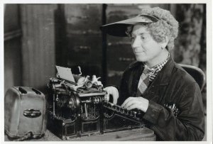 Harpo Marx Typing of Brothers Antique Typewriter Film Photo Postcard