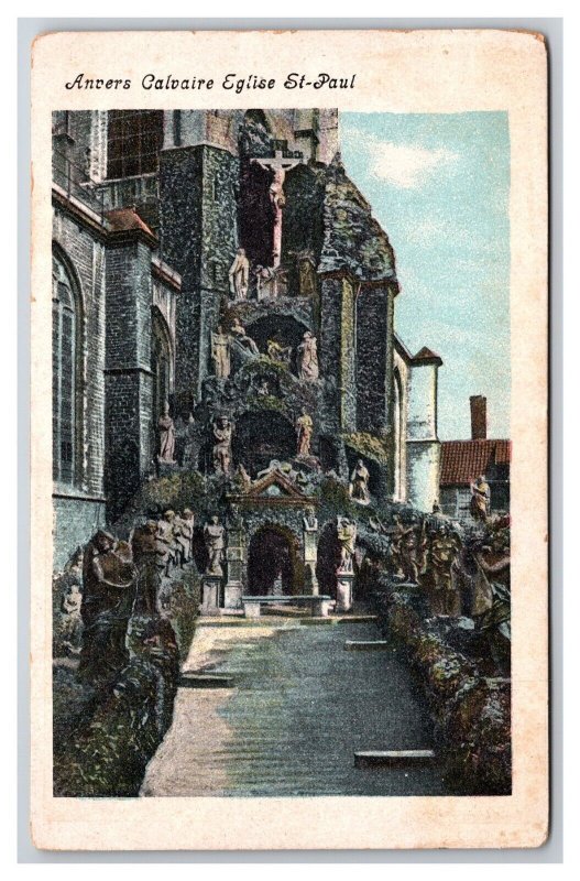 St Paul's Church Antwerp Anvers Belgium UNP DB Postcard Z4