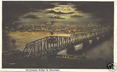 MOLINE, IL. THE GOVERNMENT BRIDGE VINTAGE POSTCARD 1923